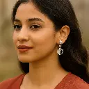 Serene Beauty and Sparkling Earrings.webp