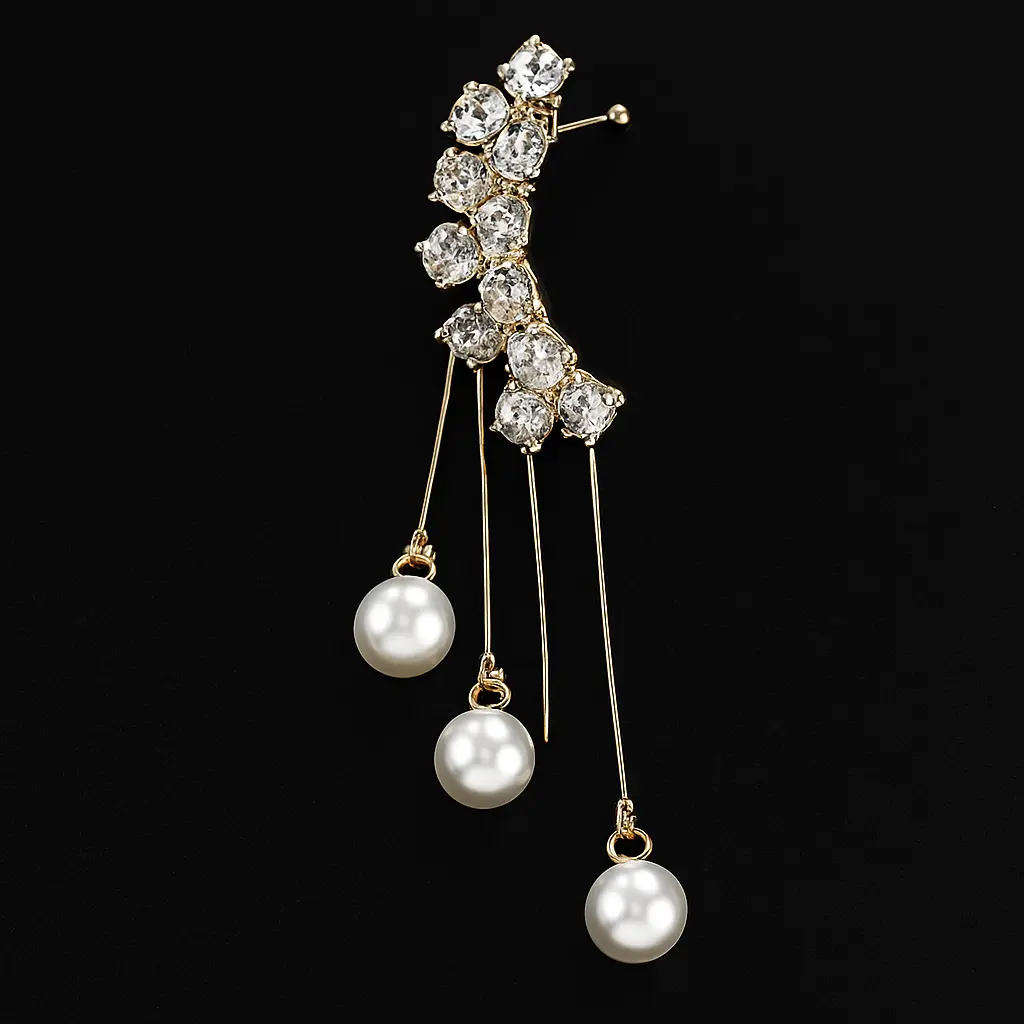 Elegant Gold Earring with Pearls.webp