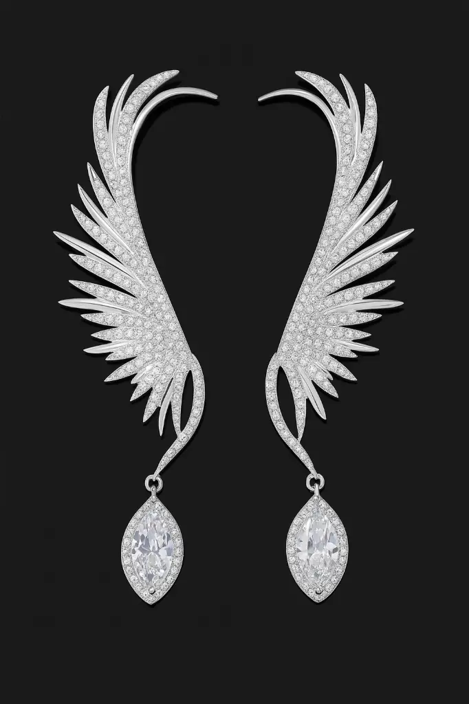 Ángel alado con zirconias brillantes.webp