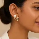 Pearl Earring with Whale Tail 디자인.webp