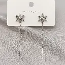 Silver Snowflake Earrings on Card.webp