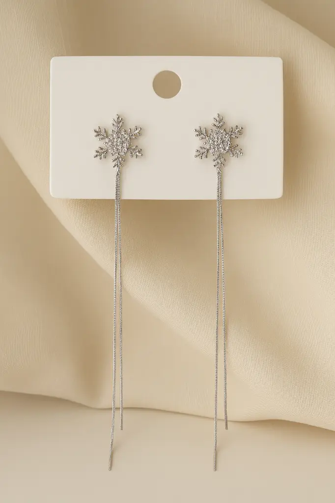 Charming Silver Snowflake Earrings.webp