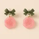 Olive Bows and Pink Roses Earrings - Copy.webp