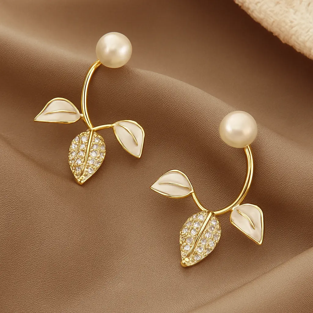 शानदार मणि और सुनहरे बालियाँ.webp