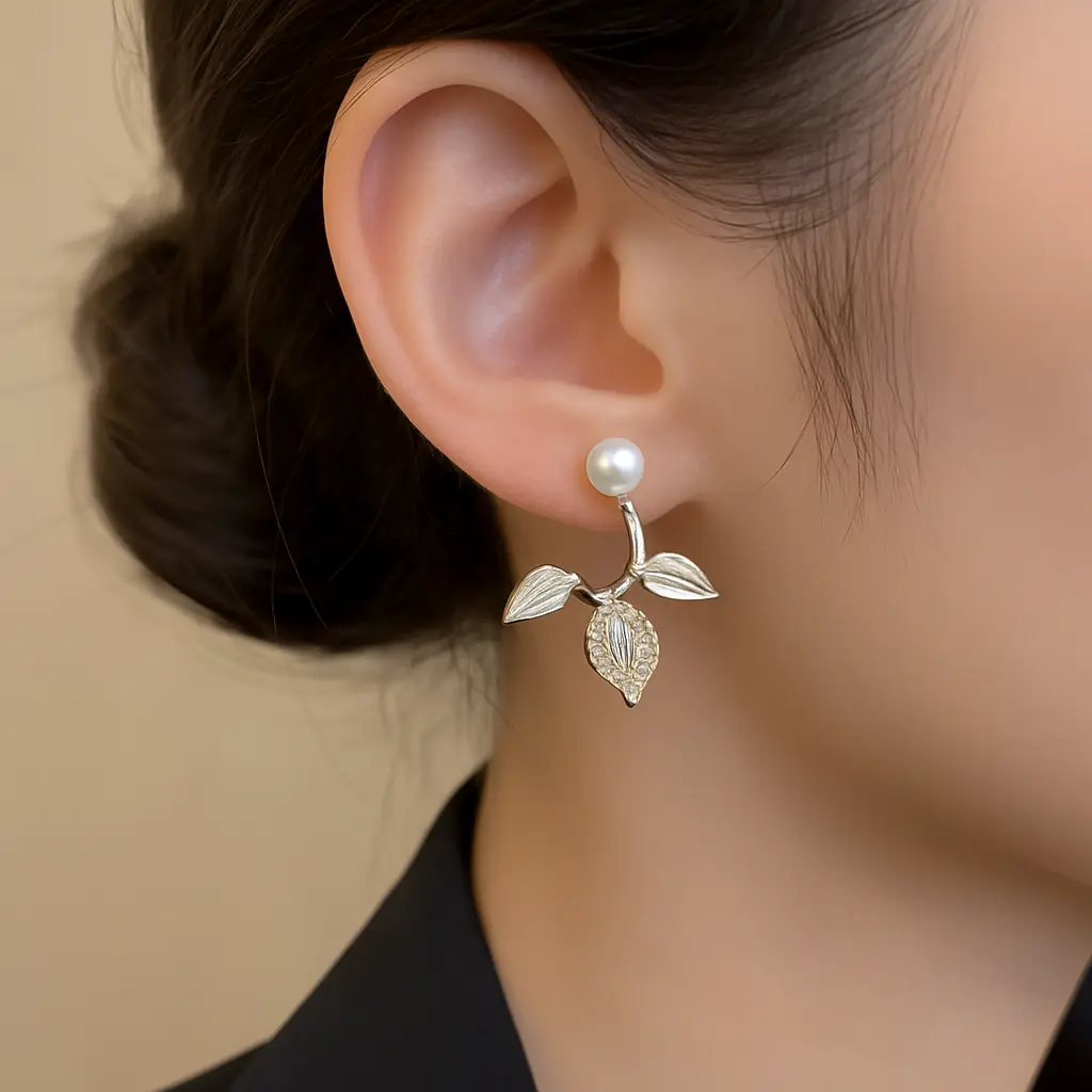 Elegant Gold Earring with Pearl.webp