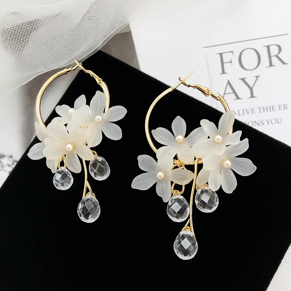 Elegant Gold Hoop Earrings with Crystals.webp