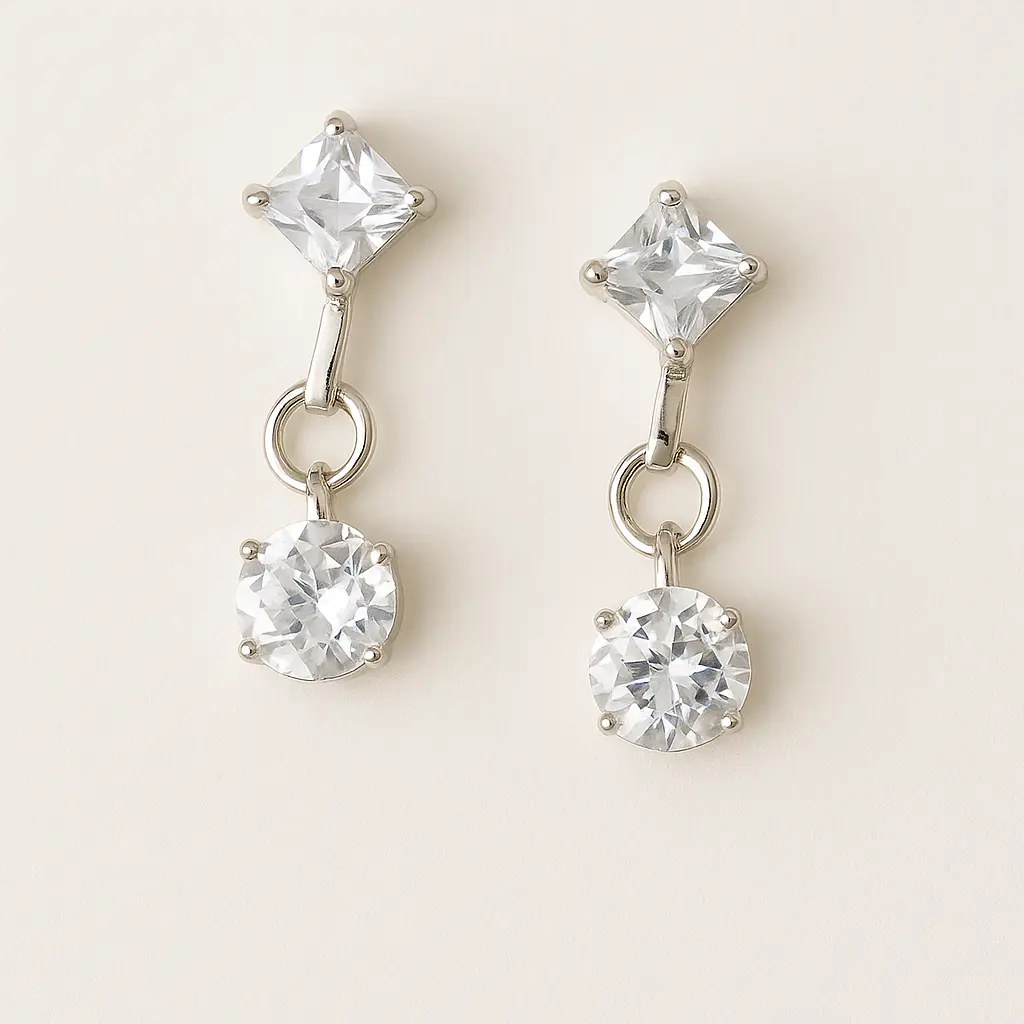 Diamond-Like Earrings on White Background.webp