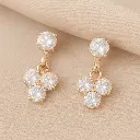 Rose Gold Cluster CZ Drop Earrings 