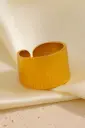 Bold Gold Textured Wide Cuff Ring - Adjustable Cigar Band