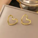 Dainty Gold Open Heart Stud Earrings 