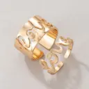Adjustable Gold "Love" Cutout Ring Set