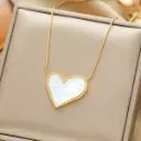 Minimalist Faux Pearl Heart Pendant on Dainty Gold Snake Chain