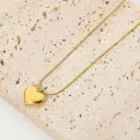 Dainty Gold Puffed Heart Pendant Necklace - Minimalist Love Charm