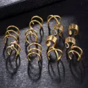 10-Piece Gold Ear Cuff Set - Adjustable No Piercing Helix & Cartilage Rings