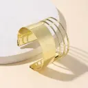 Asymmetric Gold Wide Cuff Bracelet - Modern Statement Multi-Band Bangle