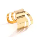 Bold Gold Plated Interlocking Ribbon Cuff - Artistic Statement Bracelet