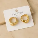 Textured Twist Gold Hoop Earrings for Women | Daily Wear Lightweight Hoops