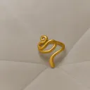 Gold Snake Shape Adjustable Ring for Women | Minimal Statement Jewellery