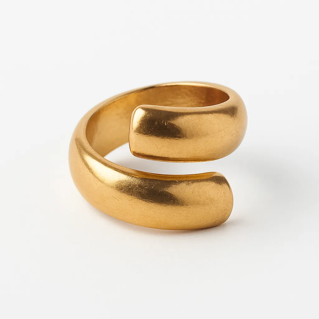 [KE61] Gold Open Band Adjustable Ring for Women | Minimal Chunky Statement Ring