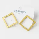 Gold Square Frame Earrings for Women | Minimal Geometric Statement Jewelry