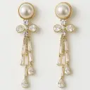 Elegant Pearl & Crystal Drop Earrings | Statement Danglers