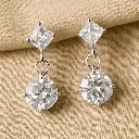 Minimal Diamond-Look Drop Earrings