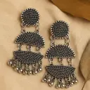Oxidised Tribal Layered Dangler Earrings with Ghungroo