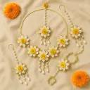 Haldi Bloom Bridal Set – Marigold Floral Jewellery for Bride