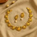 Peacock Grace Antique Set – Gold-Tone Necklace & Earrings Combo 