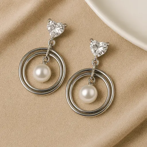 Elegant Pearl Orbit Earrings 